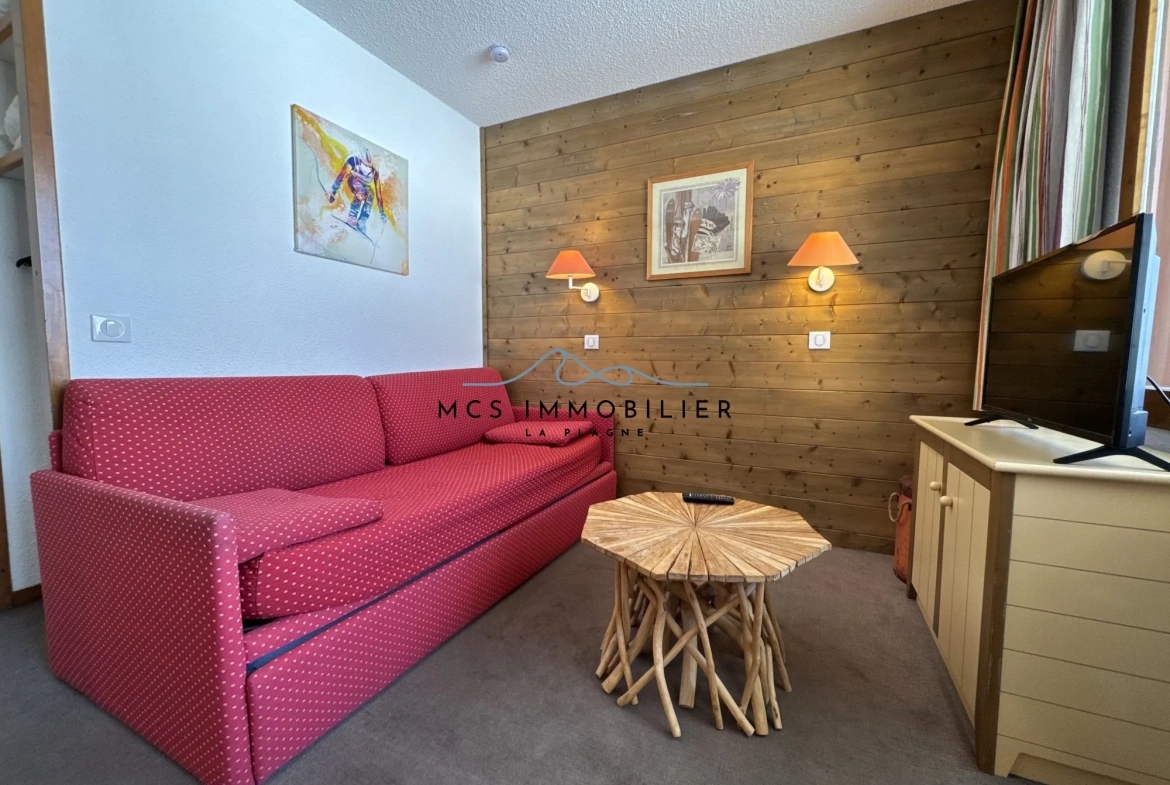Appartement T2 à Belle Plagne dans la résidence BERYL, pied des pistes, idéal investissement ou résidence secondaire 