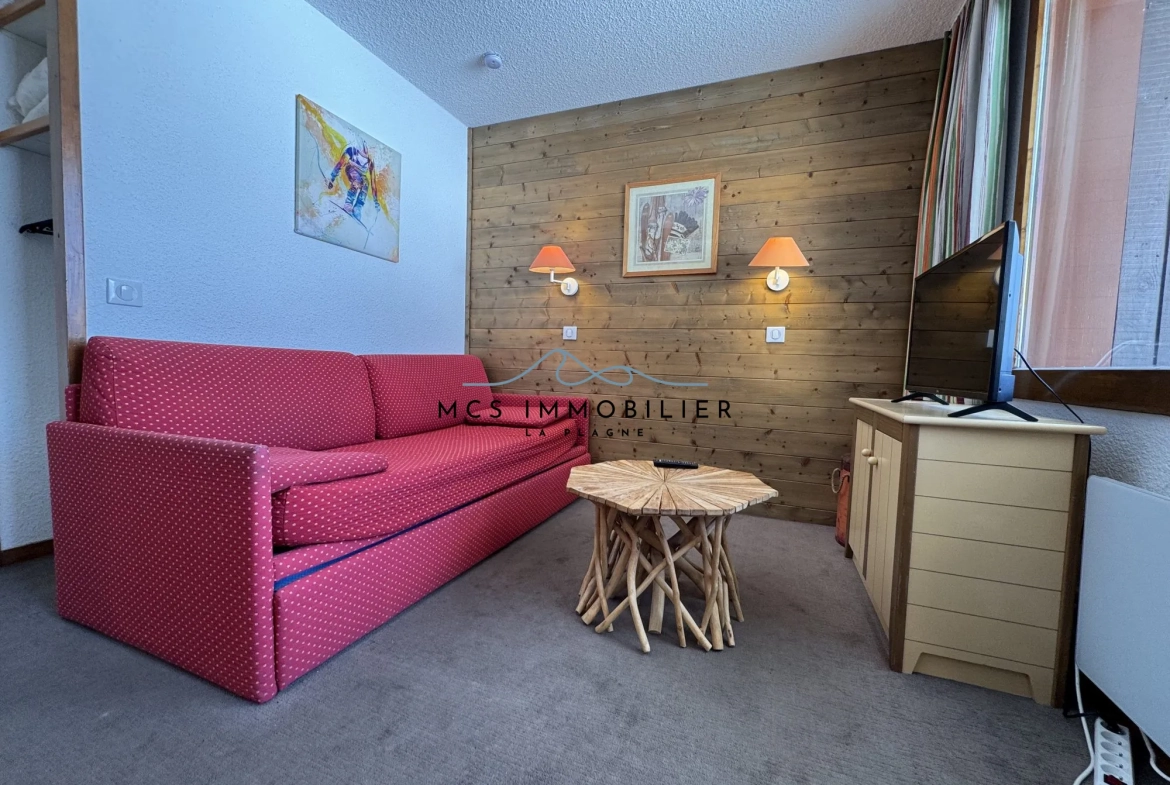 Appartement T2 à Belle Plagne dans la résidence BERYL, pied des pistes, idéal investissement ou résidence secondaire 