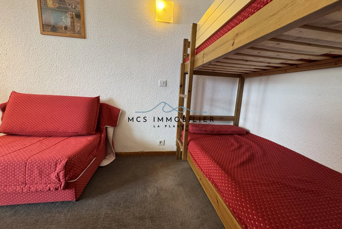 Appartement T2 à Belle Plagne dans la résidence BERYL, pied des pistes, idéal investissement ou résidence secondaire 