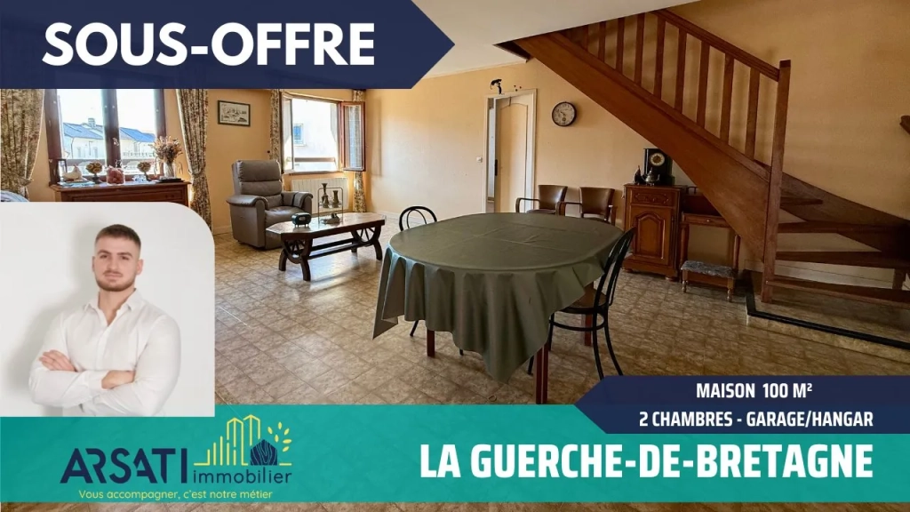 A Vendre Maison 100m² avec 2 Chambres et Garage-Hangar à La Guerche-de-Bretagne
