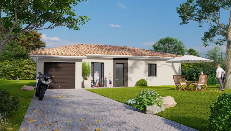 Construction de maison moderne à Polliat – Terrain de 470 m² avec prestations haut de gamme 