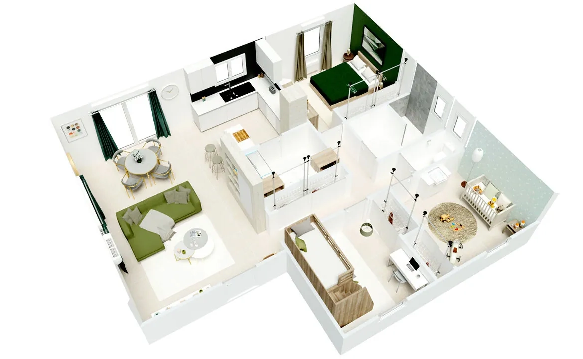 Maison neuve 3 chambres en L à Limoges - Projet clé en main 