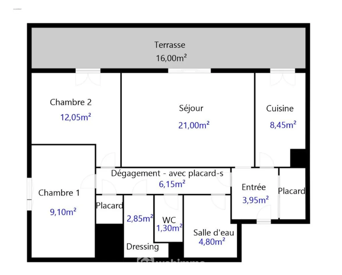 Bel appartement de 69m² avec terrasse à Marseille dans résidence calme 