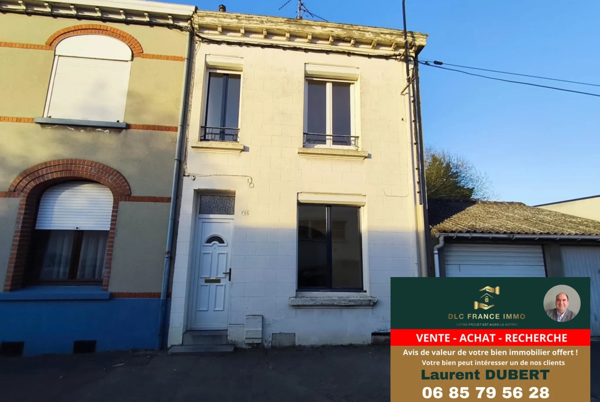 Maison de ville à Valenciennes avec jardin, 2 chambres, pièce mansardée prête à vivre 