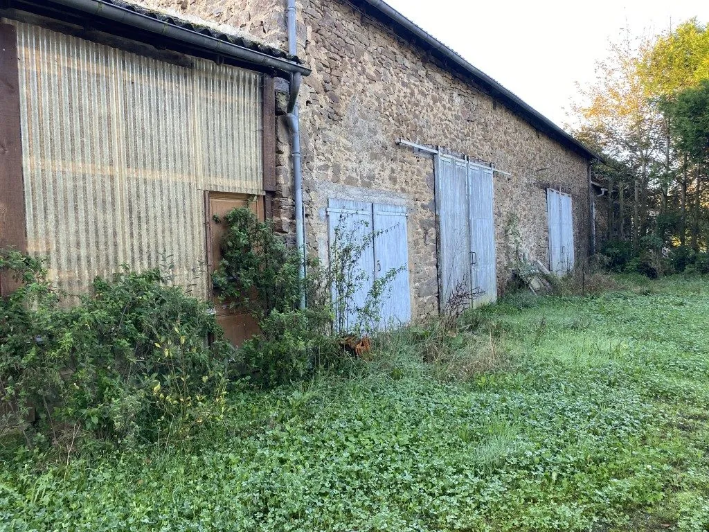 Ensemble immobilier en pierre à rénover avec maison, granges, terrain à Neuvic-Entier (87) 