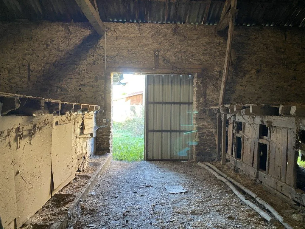 Ensemble immobilier en pierre à rénover avec maison, granges, terrain à Neuvic-Entier (87) 