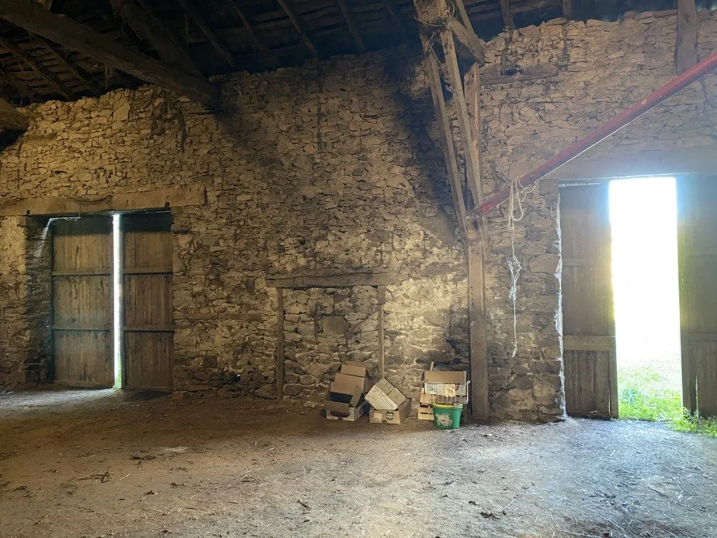 Ensemble immobilier en pierre à rénover avec maison, granges, terrain à Neuvic-Entier (87) 