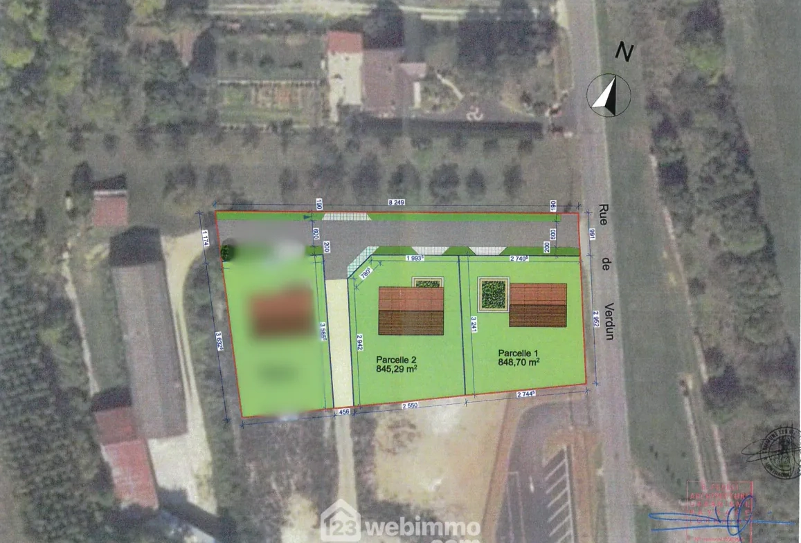 Terrain constructible de 850 m² à Les Monthairons – Proximité Verdun et Gare TGV 