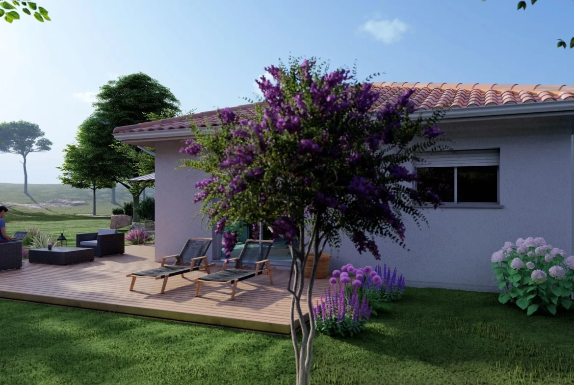 Maison neuve à vendre à Mezos avec 3 chambres et terrain de 964 m² 