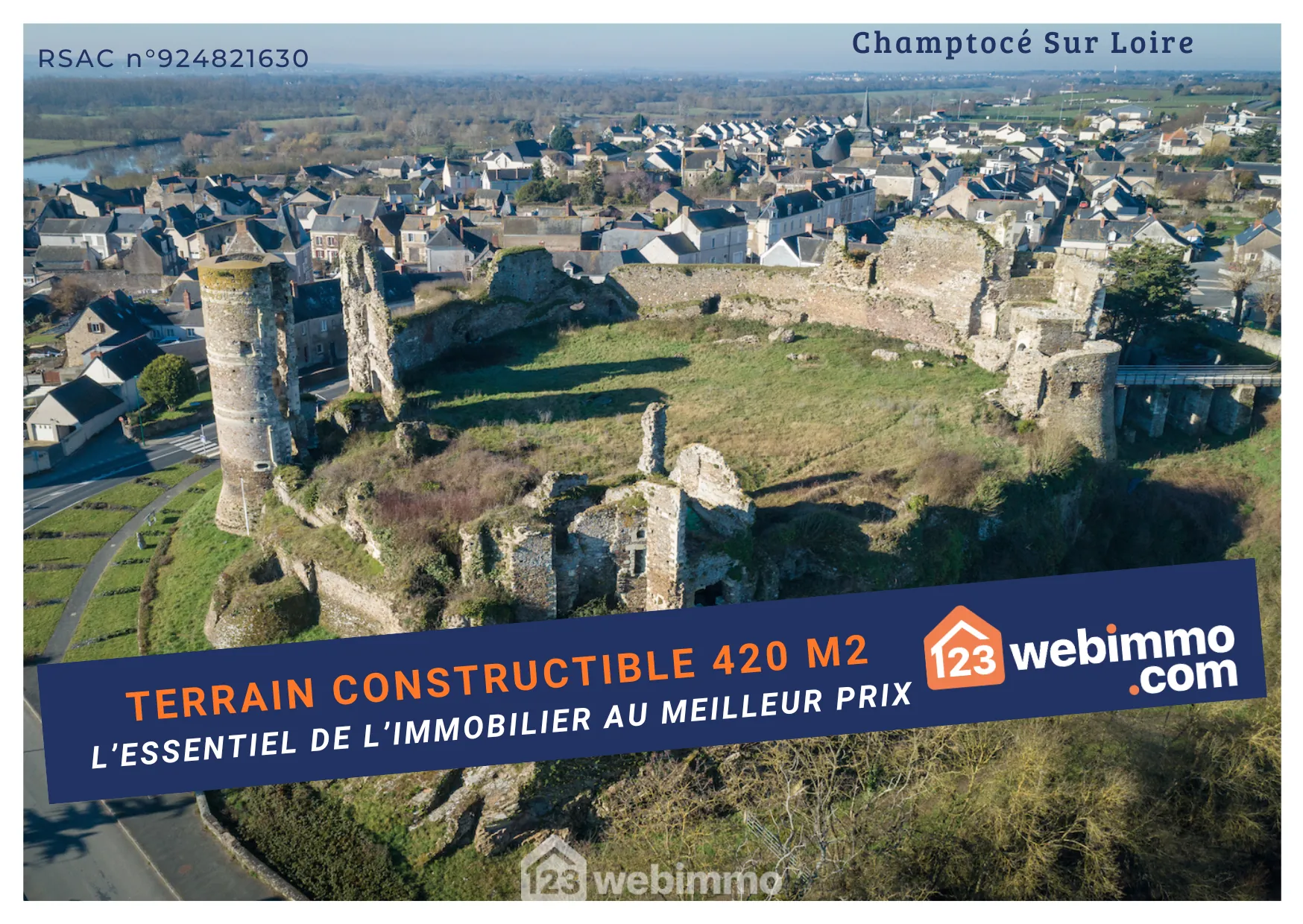 Terrain constructible de 420 m² à Champtocé-sur-Loire, proche Angers 