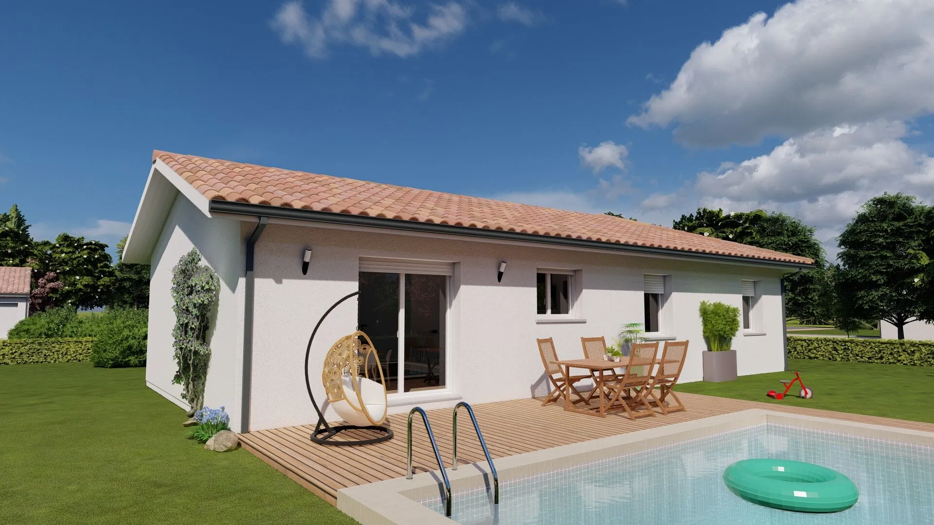 Maison neuve moderne avec 4 chambres à Porchères - Construction clé en main 