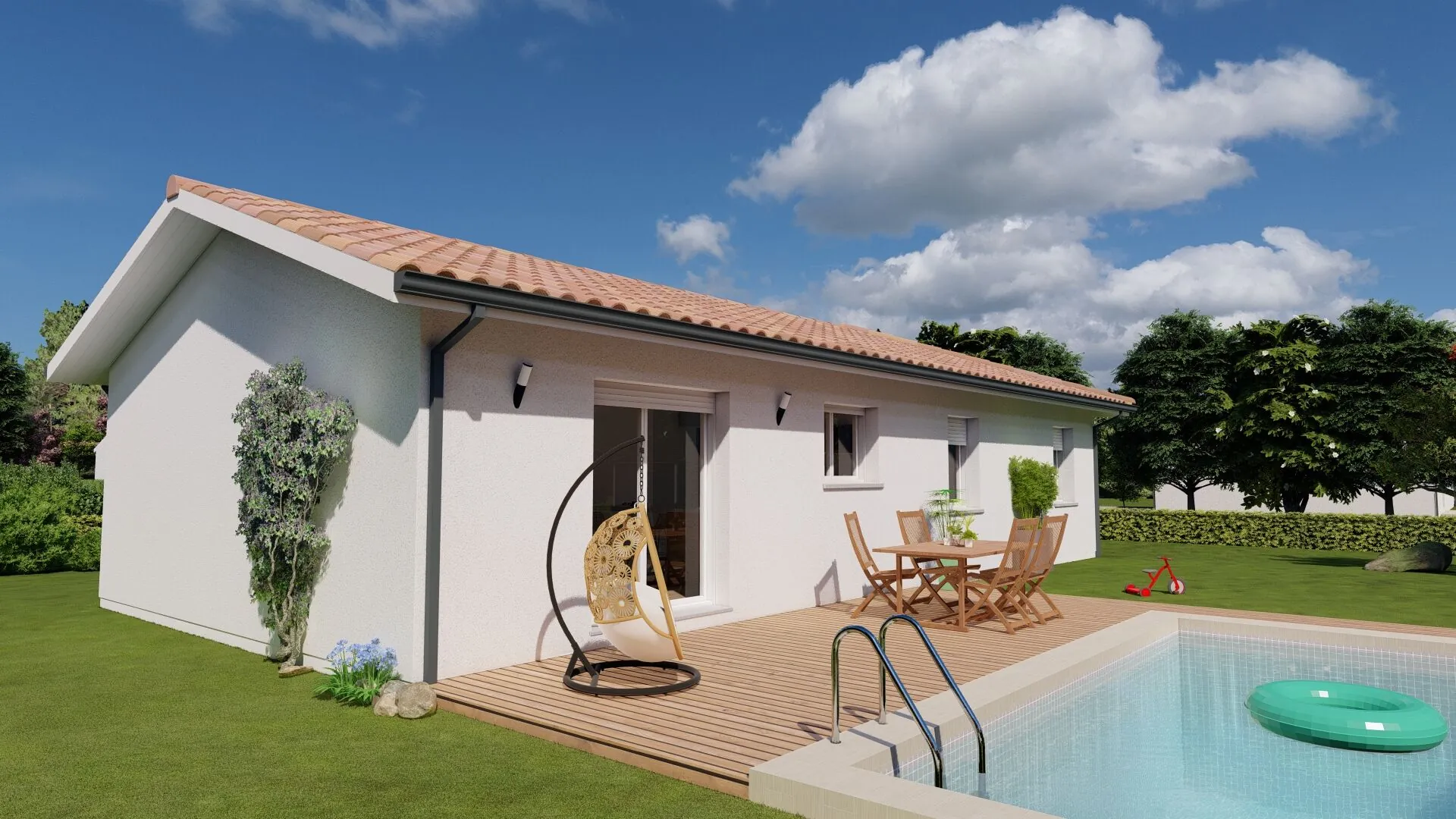 Maison neuve moderne avec 4 chambres à Porchères - Construction clé en main 