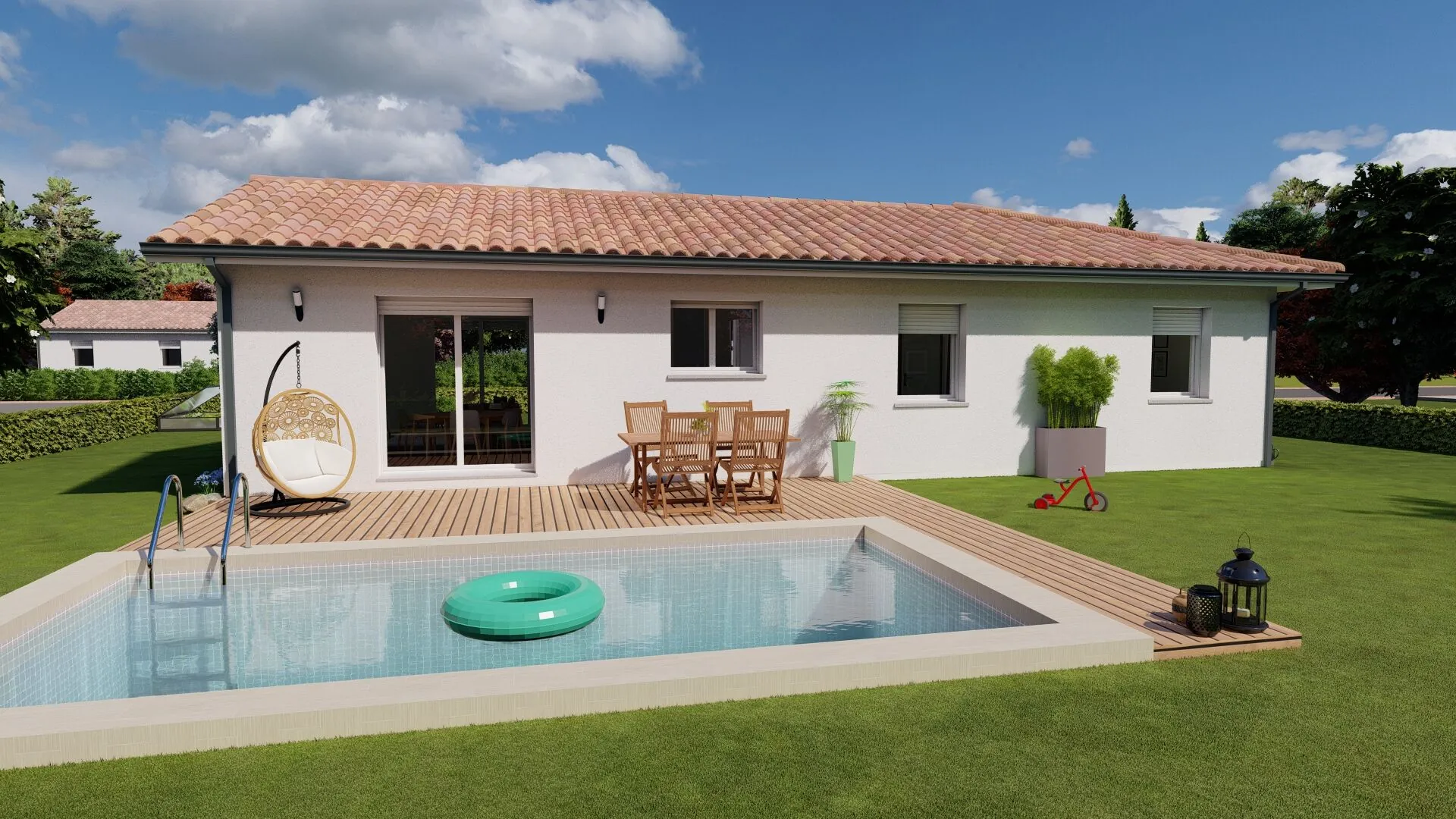 Maison neuve moderne avec 4 chambres à Porchères - Construction clé en main 