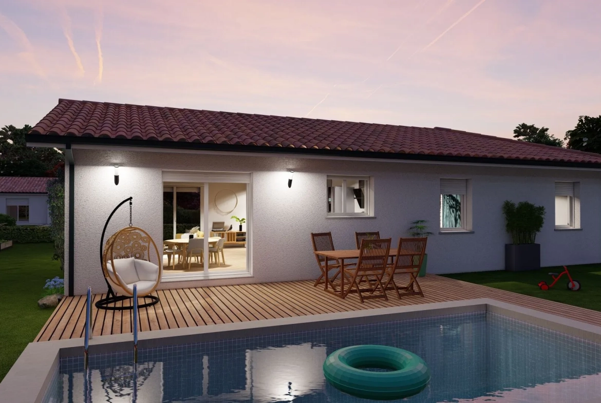 Maison neuve moderne avec 4 chambres à Porchères - Construction clé en main 
