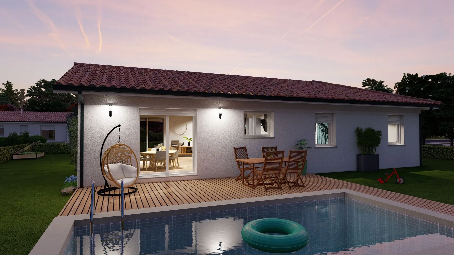 Maison neuve moderne avec 4 chambres à Porchères - Construction clé en main 