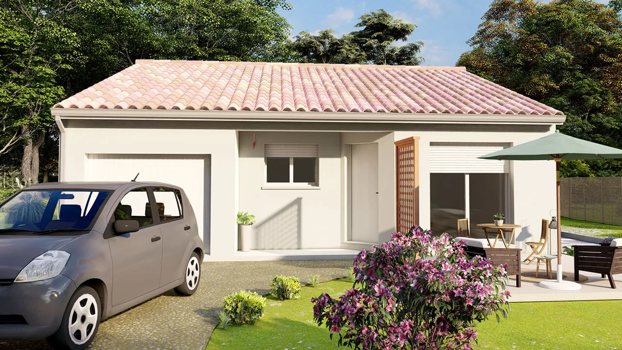 Maison familiale moderne à Cunèges avec 3 chambres et garage, tout compris 