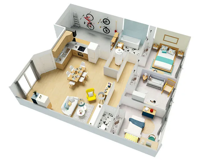 Maison familiale moderne à Cunèges avec 3 chambres et garage, tout compris 