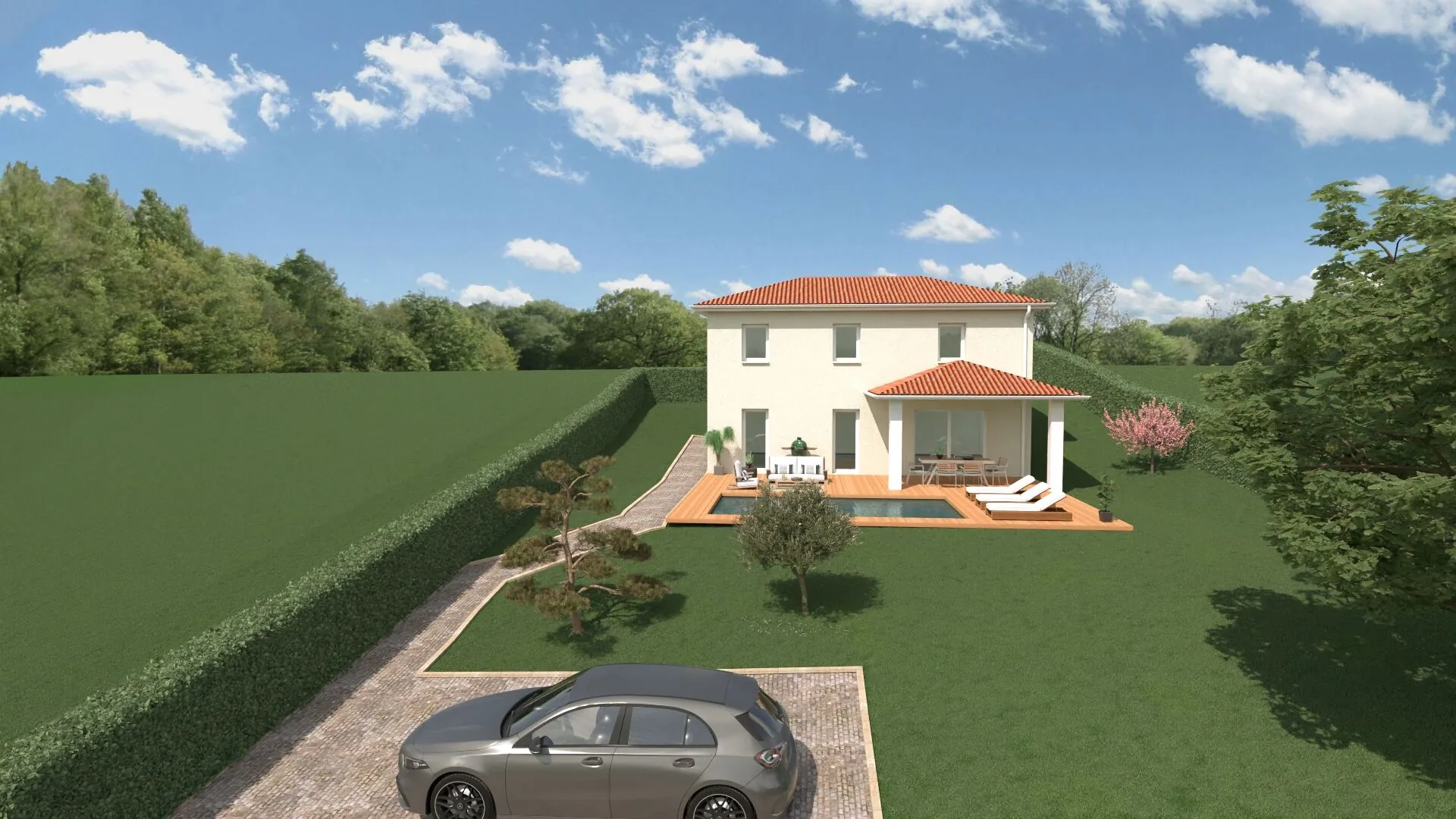 Terrain de 730 m² pour construire une maison de 103 m² à Villechienève 69770 