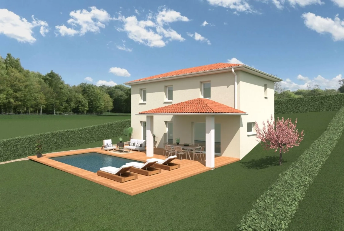 Terrain de 730 m² pour construire une maison de 103 m² à Villechienève 69770 