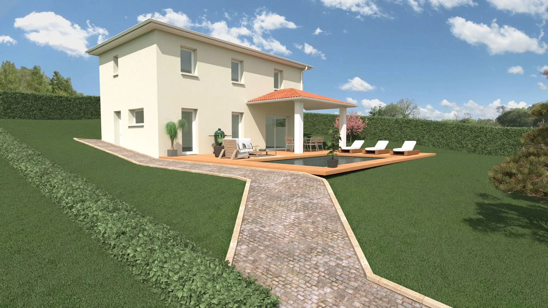 Terrain de 730 m² pour construire une maison de 103 m² à Villechienève 69770 