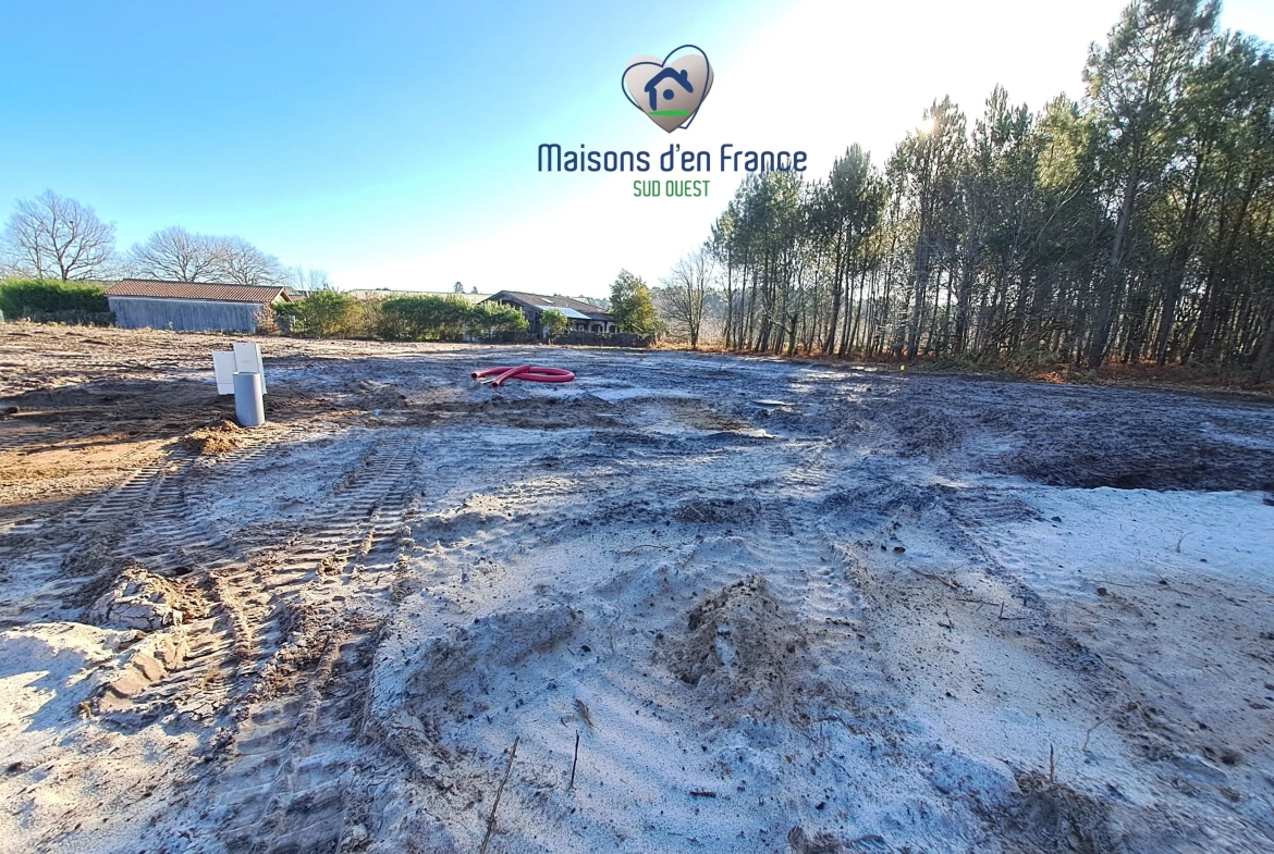 Terrain viabilisé de 725 m² à Pontenx-les-Forges - Proche forêt et lac 