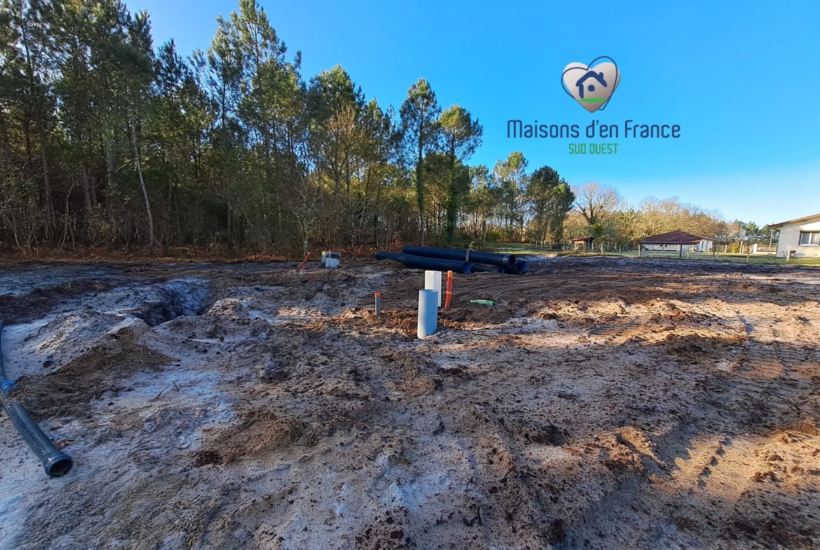 Terrain viabilisé de 725 m² à Pontenx-les-Forges - Proche forêt et lac 