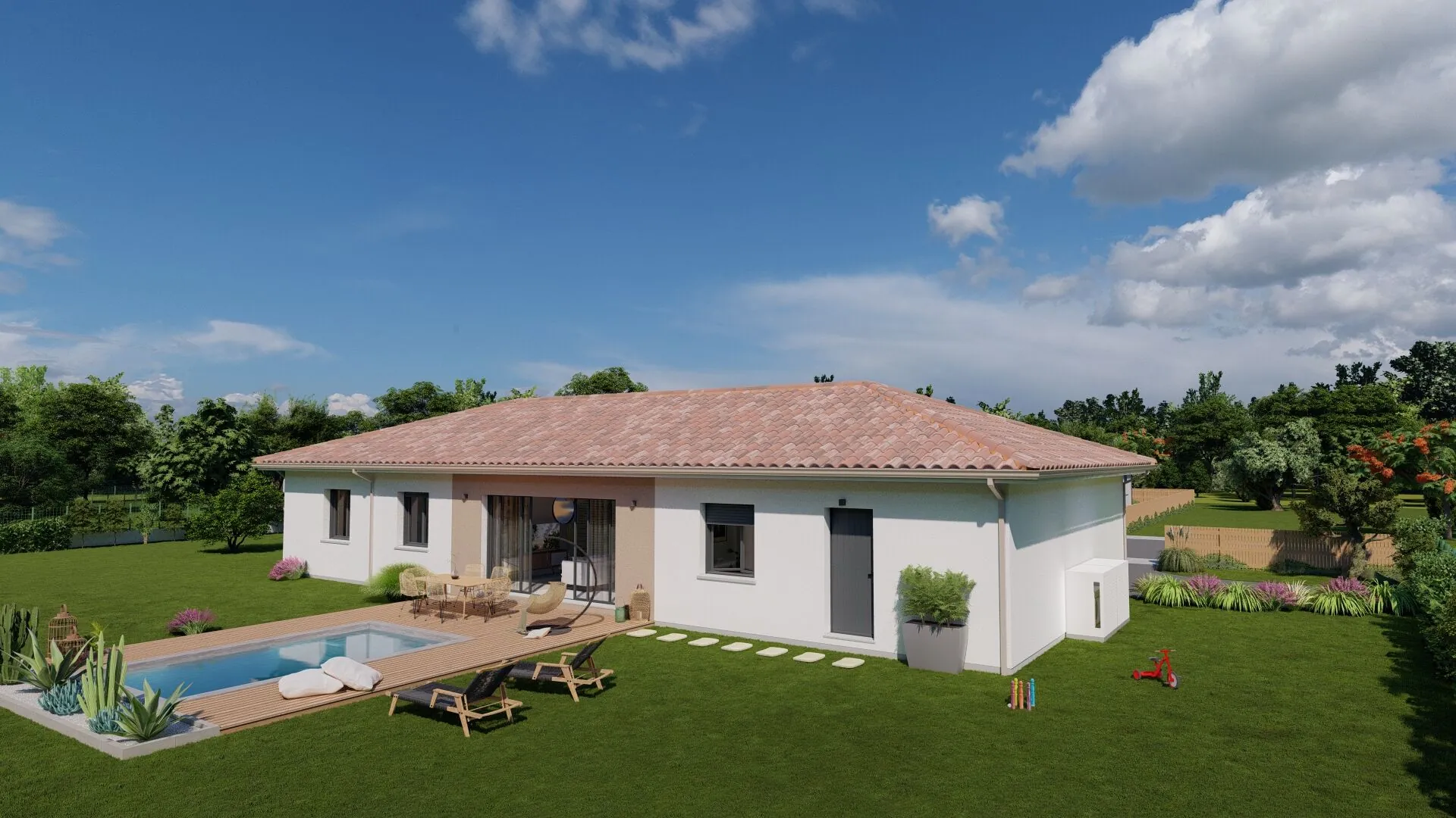 Maison neuve 4 chambres avec suite parentale et garage à Aire-sur-l’Adour 