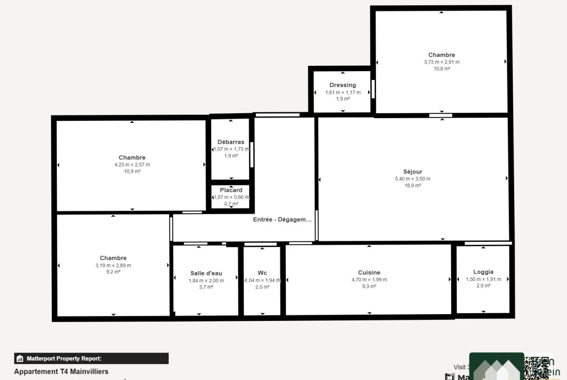Appartement T4 à Mainvilliers proche gare et commerces avec garage 