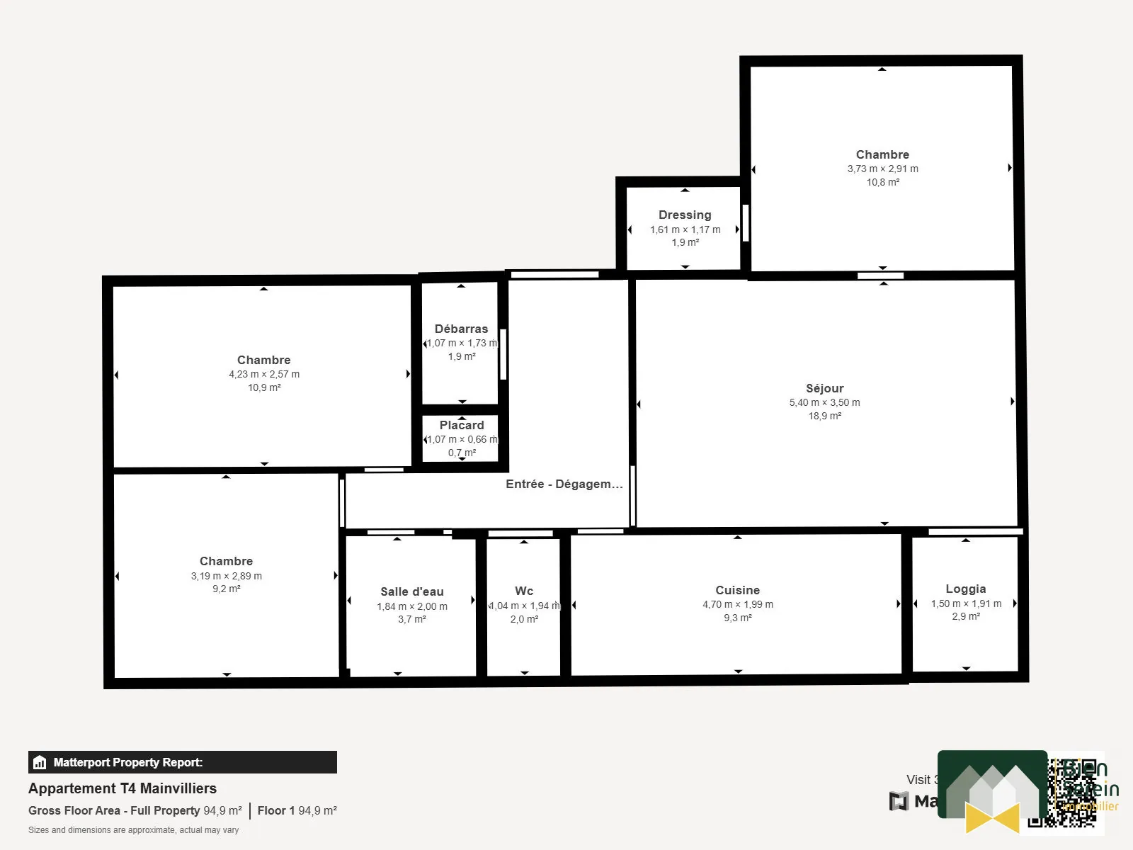 Appartement T4 à Mainvilliers proche gare et commerces avec garage 