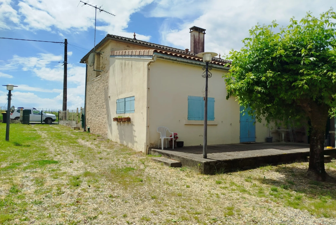 Charmante maison en pierre avec garage, cave et jardin à Doulezon 