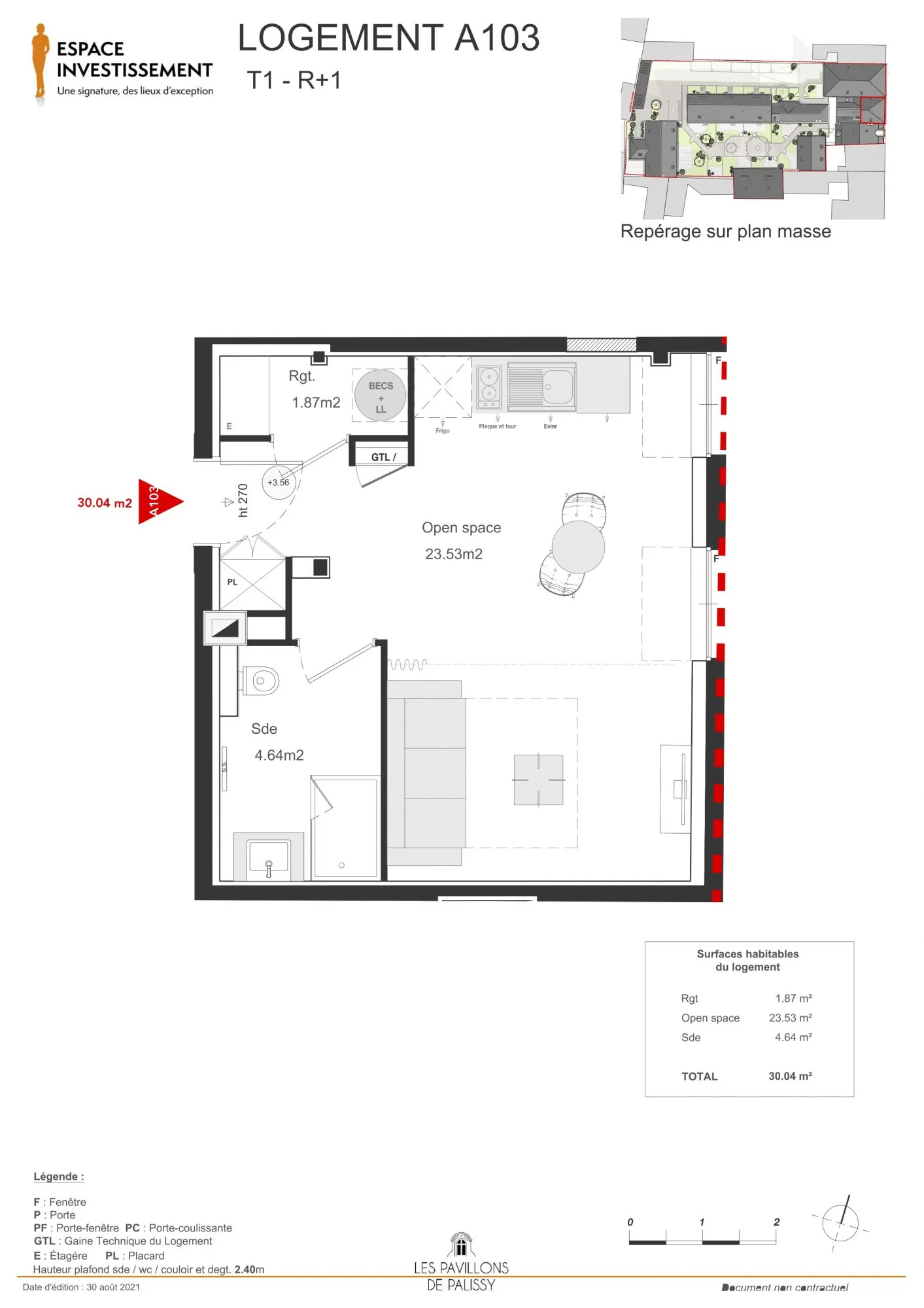 Appartement T1 de 31m² à Vendre à Tours near Saint-Julien, résidence haut de gamme 