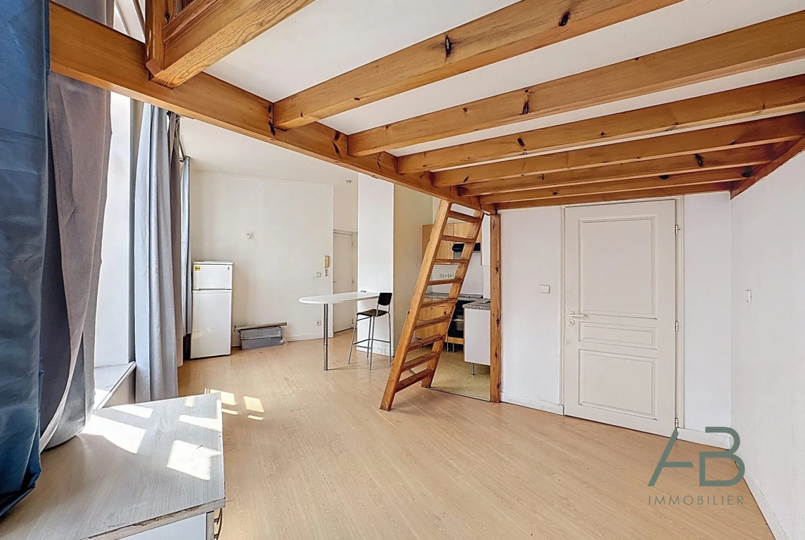Vente studio lumineux dans le Vieux Lille avec cuisine équipée et grande luminosité 