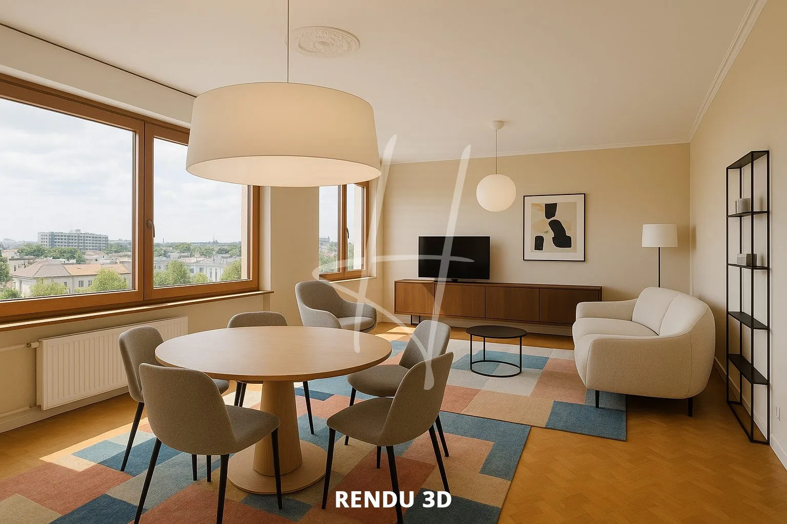 Appartement T5 lumineux de 101 m² à Metz avec cheminée, cave et proximité commodités 