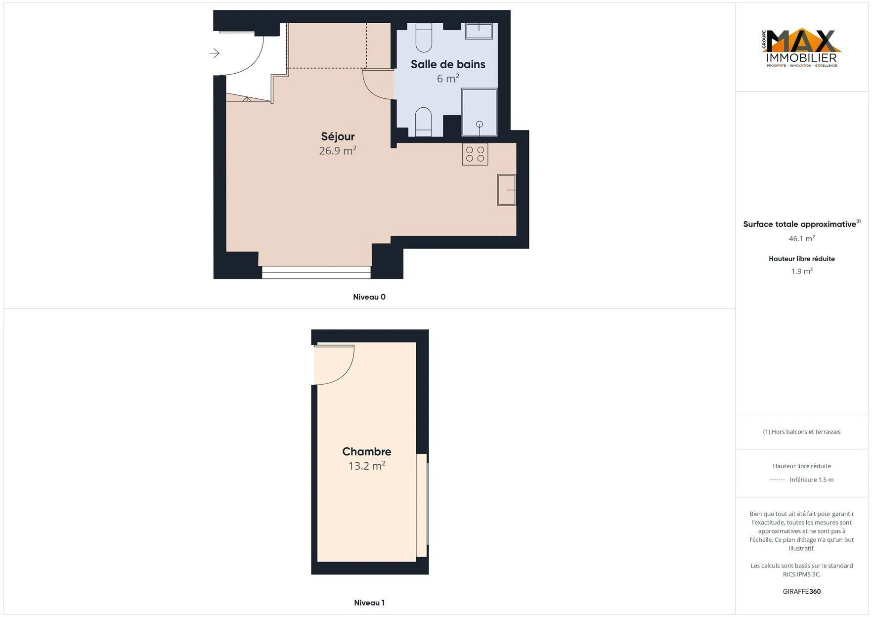 Appartement F2 duplex lumineux à Ajaccio, centre-ville - idéal investissement ou résidence principale 