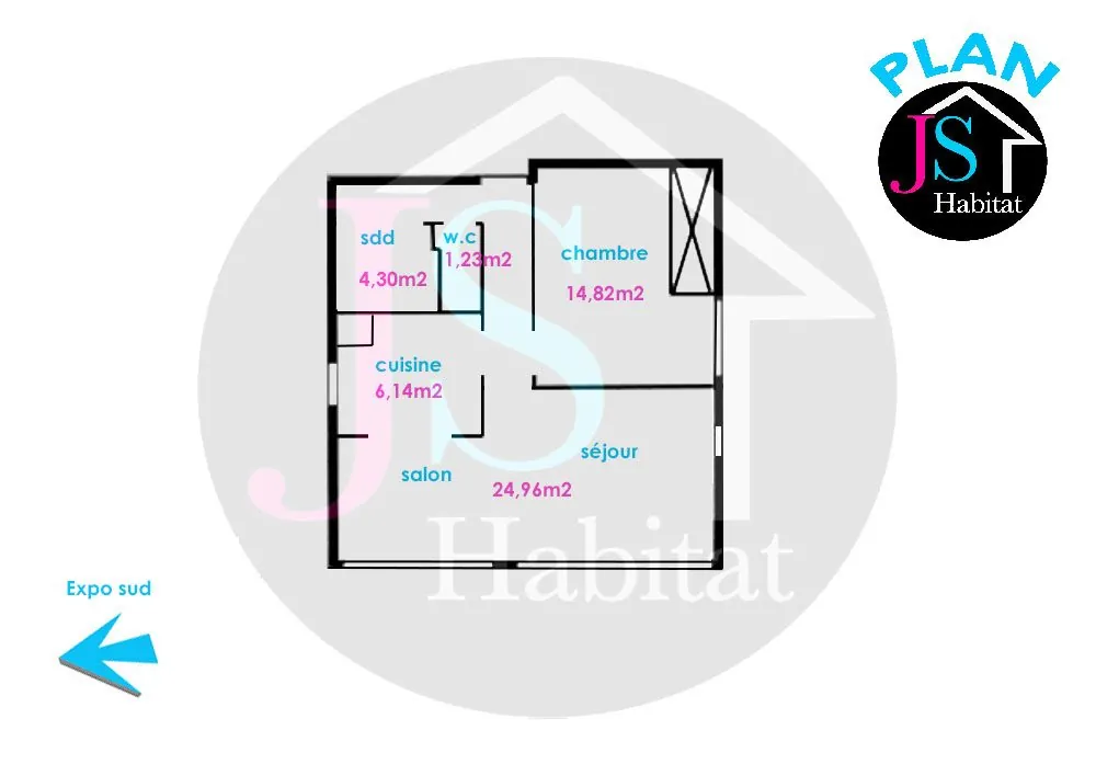 Appartement 2 pièces de 57 m² à Strasbourg face au tramway avec cuisine équipée 
