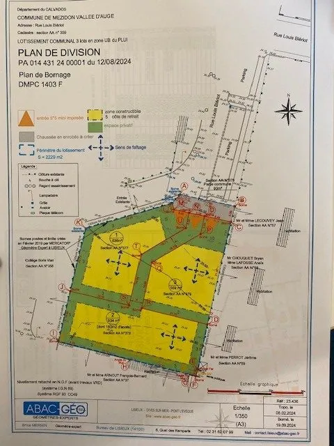 Terrain constructible viabilisé à Mézidon Vallée d'Auge – 559 m² 
