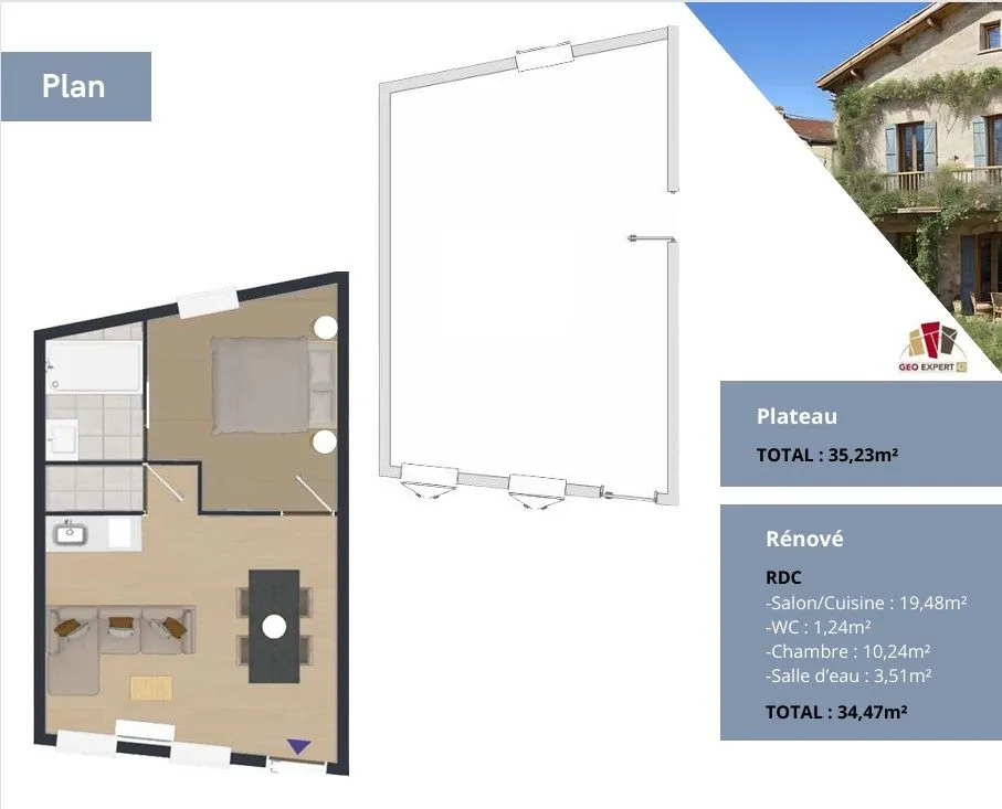 Appartement à rénover de 35m² à Violay, centre-ville, potentiel à exploiter 