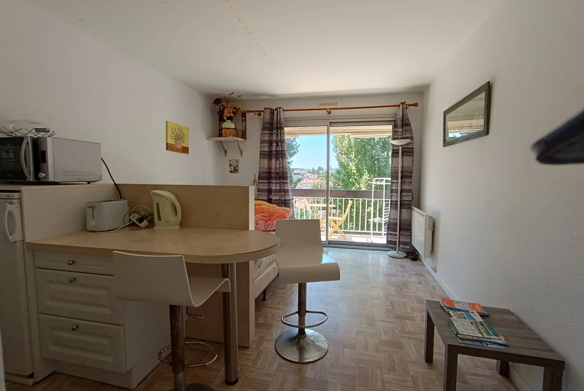 Appartement T1 avec vue dégagée, parking privé et cave à Royan 