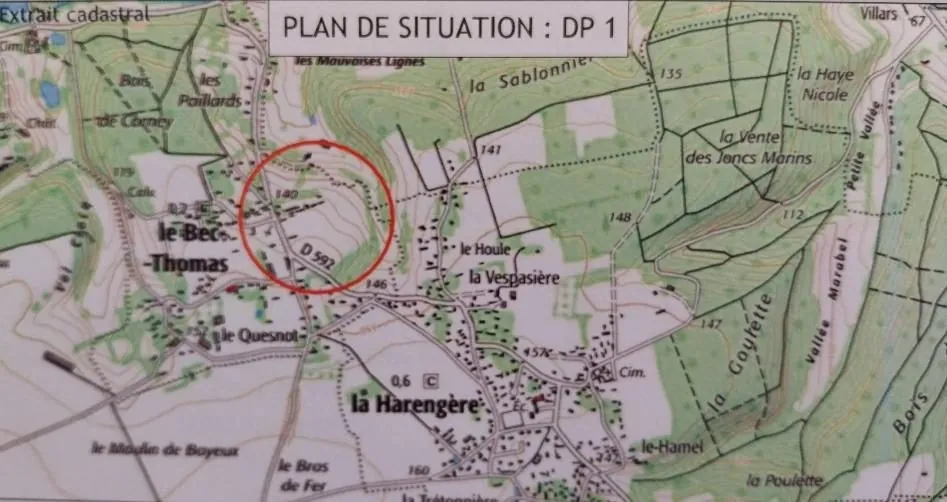 Terrain à bâtir de 1205 m² à Le Bec Thomas, viabilisé et constructible 