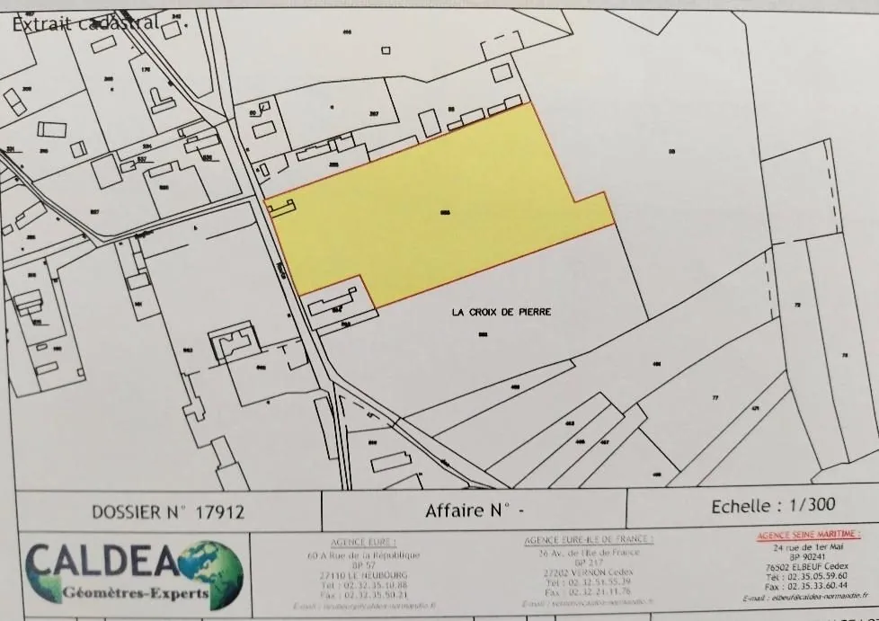 Terrain à bâtir de 1205 m² à Le Bec Thomas, viabilisé et constructible 