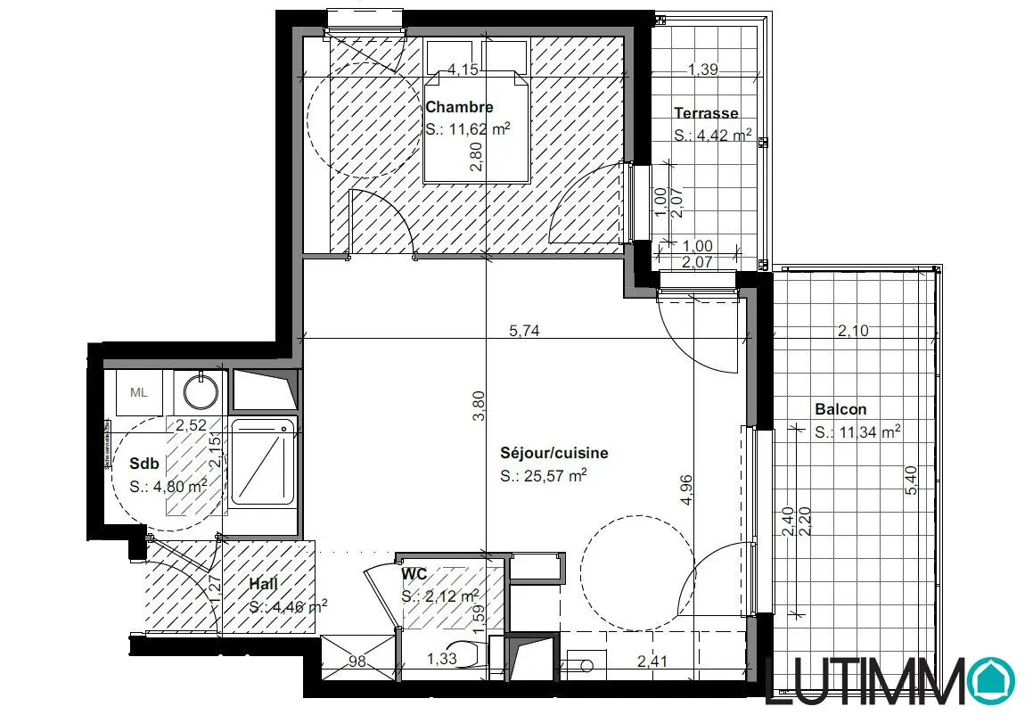 Appartement T2 Neuf avec Terrasse à Pfastatt - Résidence Bois Dore 