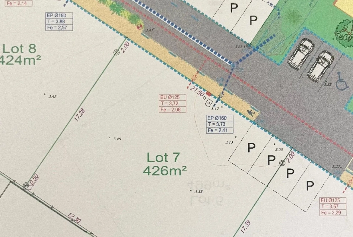 Terrain constructible viabilisé de 426 m² à Bois-de-Céné 