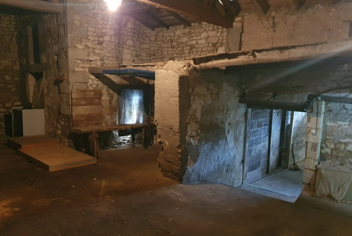 Charmante maison de bourg en pierre avec dépendances et cour orientée sud-ouest à Saint-Fort-sur-Gironde 
