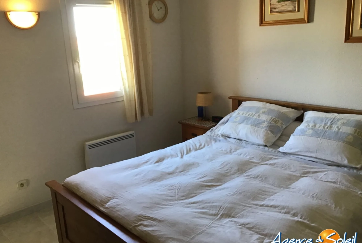 Maison T2 avec mezzanine, terrasse vue lac, piscine, proche commodités à Le Barcarès 