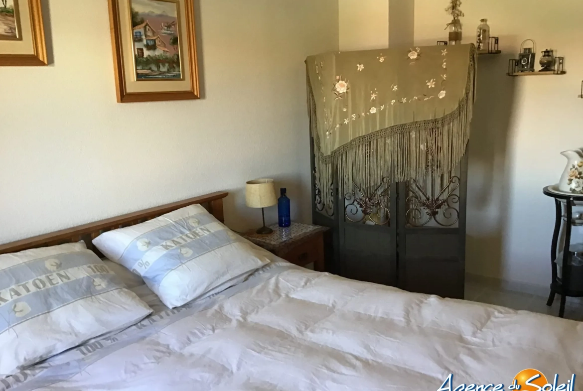 Maison T2 avec mezzanine, terrasse vue lac, piscine, proche commodités à Le Barcarès 