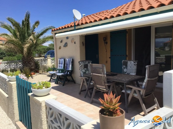 Maison T2 avec mezzanine, terrasse vue lac, piscine, proche commodités à Le Barcarès