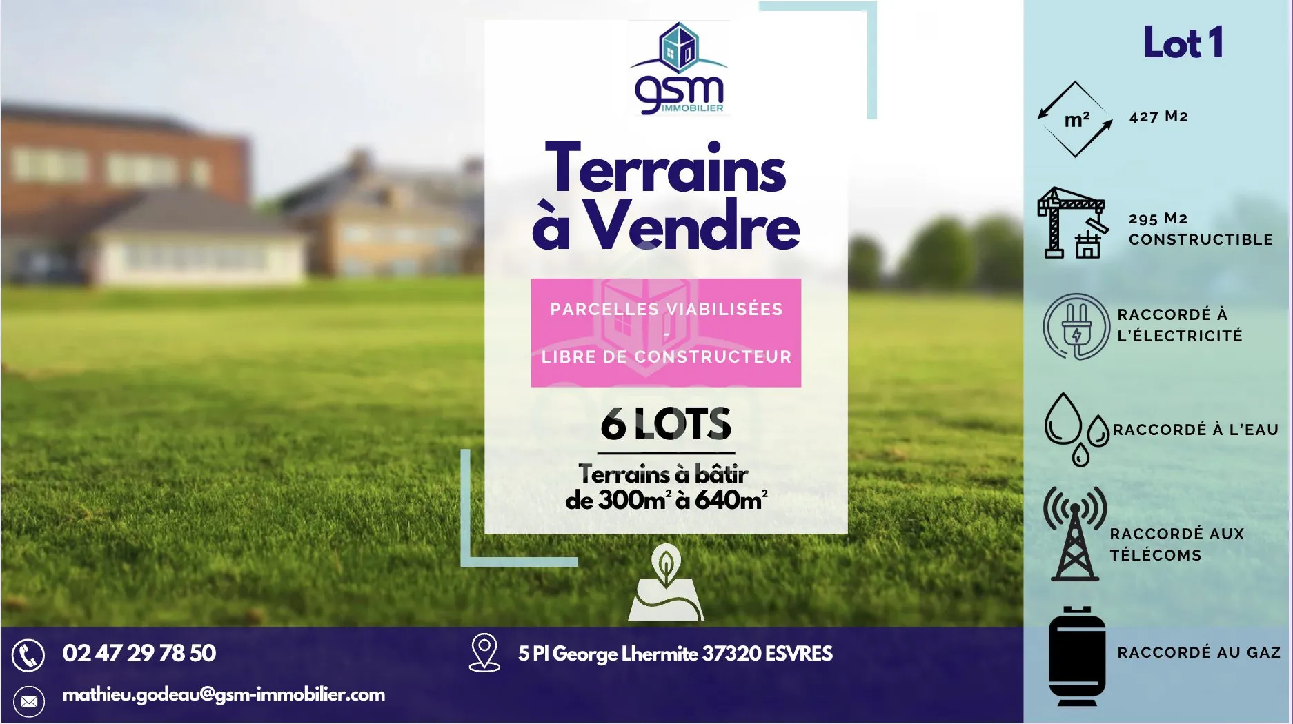 Terrain à bâtir de 427 m² à Truyes, secteur privilégié à proximité de Tours 