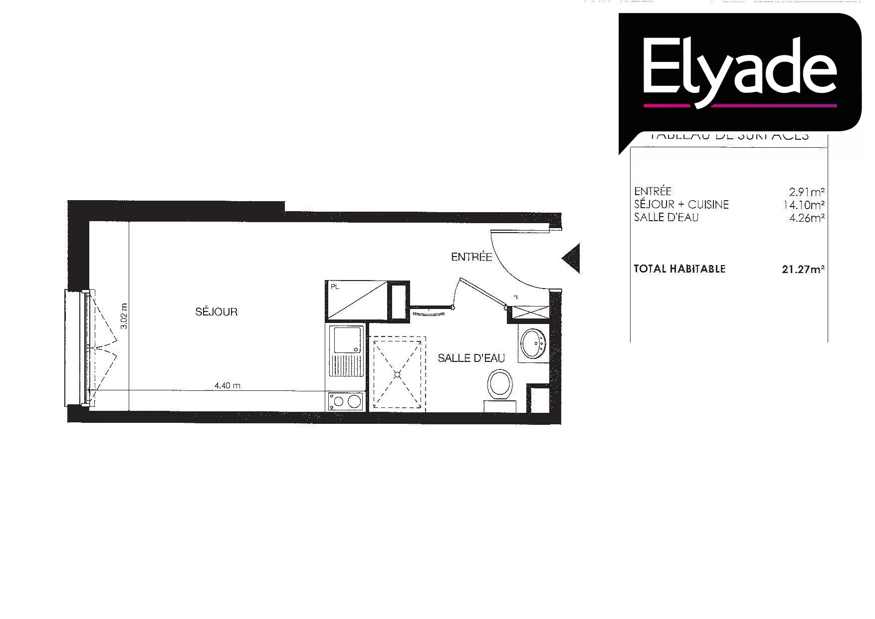Appartement T1 de 21,27 m² à vendre à Isle – Location à proximité des écoles et transports 