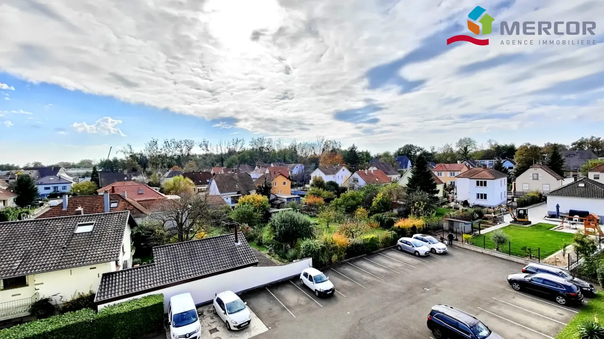 Vue du balcon Appartement à rénover de 95 m² à Ostwald – Opportunité à saisir 