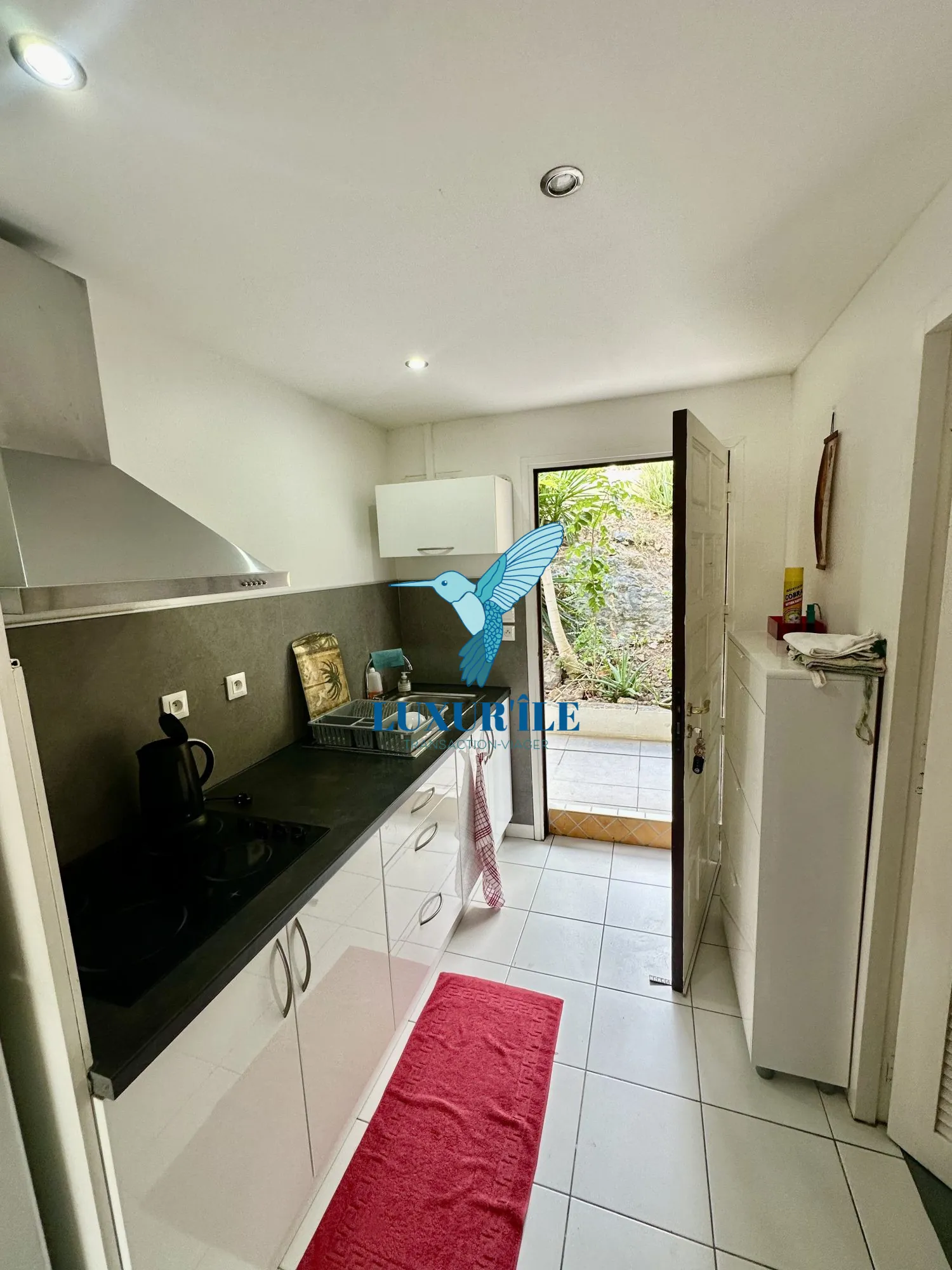 Grand studio en rez-de-jardin avec piscine à Saint-Martin, proche plage de la Baie Orientale 